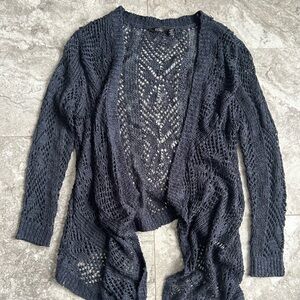 Anthropologie RDI Women’s Navy Knit Draped Waterfall Cardigan Large